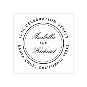 Creëer Uw eigen kalligrafie bruiloft retour adres Rubberstempel