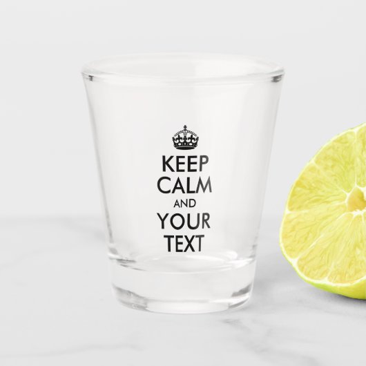 Creëer Uw eigen kalm en Jouw tekst houden Shot Glas (Voorkant)