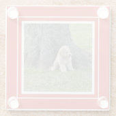 Creëer Uw eigen keepaardfoto Moderne Sjabloon Rood Glazen Onderzetter (Achterkant)