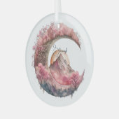 Creëer Uw eigen Kersenbloesemmaanlandschap Glas Ornament (Voorkant links)