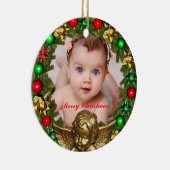 Creëer uw eigen kerst Baby foto Keramisch Ornament (Rechts)
