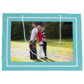 Creëer uw eigen kerstcadeautas met blauw kerstcade groot cadeauzakje (Achterkant)