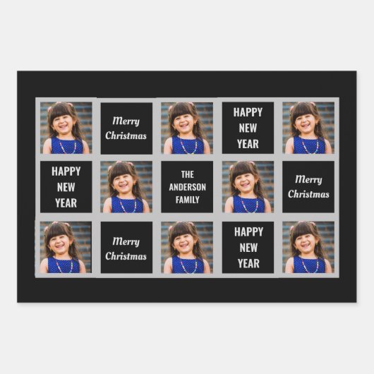 Creëer Uw eigen kerstfeestdag met foto's Inpakpapier Vel (Voorkant 3)