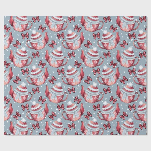 Creëer uw eigen kersttheepotten cadeaupapier (Vlak)