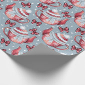 Creëer uw eigen kersttheepotten cadeaupapier (Hoek)