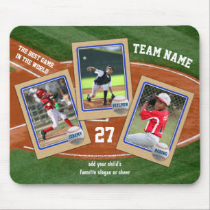 Creëer Uw eigen Kinder Baseball Cards Sportcollage Muismat