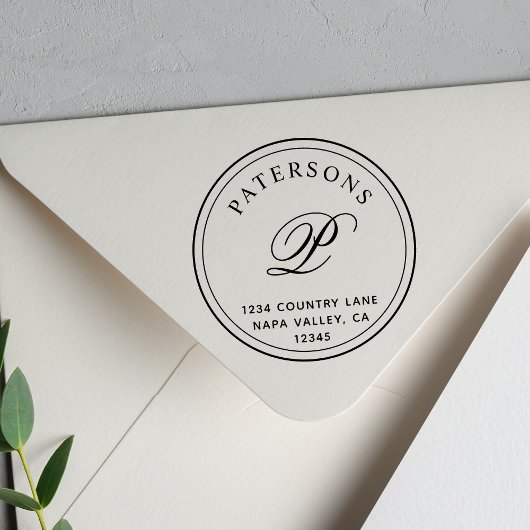 Creëer Uw eigen klassieke monogram retouradres Rubberstempel