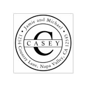 Creëer Uw eigen klassieke monogram retouradres Rubberstempel (Afrduk)