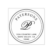 Creëer Uw eigen klassieke monogram retouradres Rubberstempel (Afrduk)