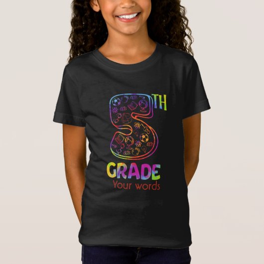 Creëer Uw Eigen Kleurrijke 5e Grader T-shirt (Voorkant)
