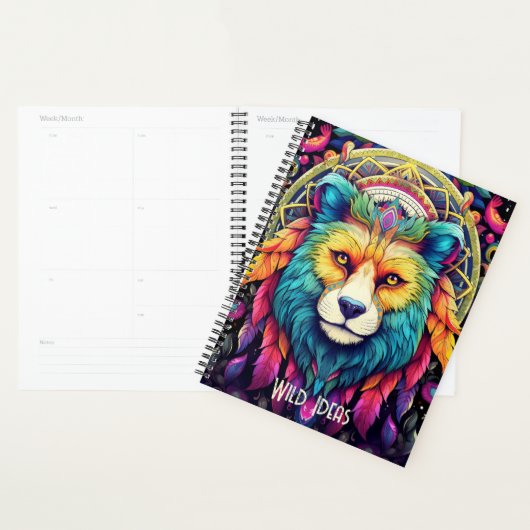 Creëer Uw eigen kleurrijke Boho Wolf Totem Animal Planner (Display)