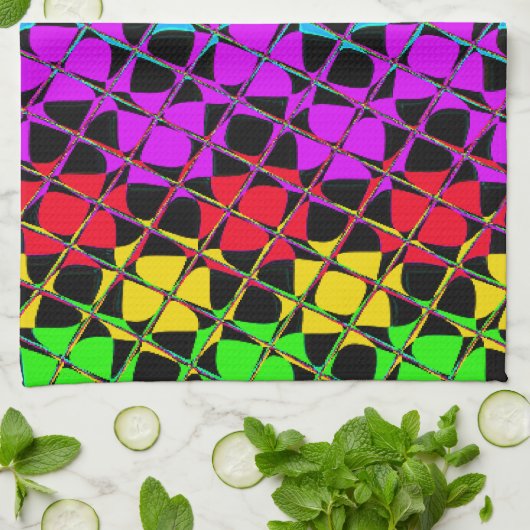 Creëer Uw eigen kleurrijke tegels ontwerpen Theedoek (Gevouwen)