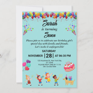 Creëer uw eigen kleurrijke verjaardagsfeestje uitn kaart