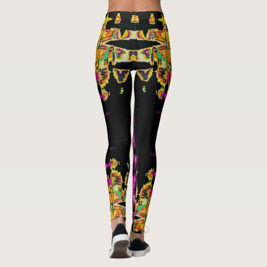 Creëer Uw eigen kleurrijke waterkleur Hakuna Matat Leggings (Achterkant)