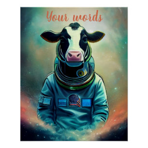 Creëer Uw eigen Koe in ruimteastronaut Perfect Poster