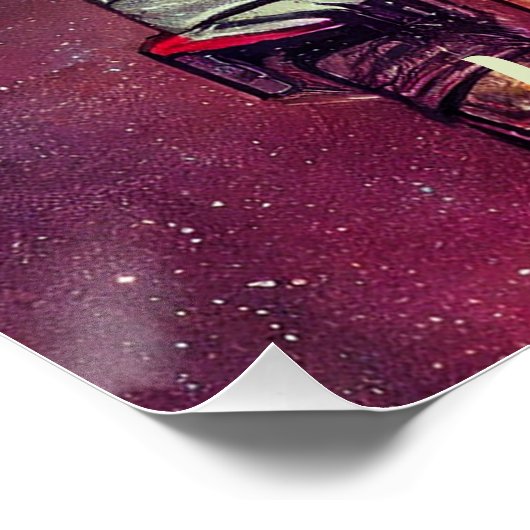 Creëer Uw eigen konijn in ruimteastronaut Perfect Poster (Hoek)