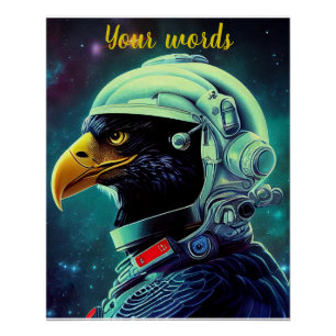 Creëer Uw eigen kraai in ruimteastronaut Perfect Poster