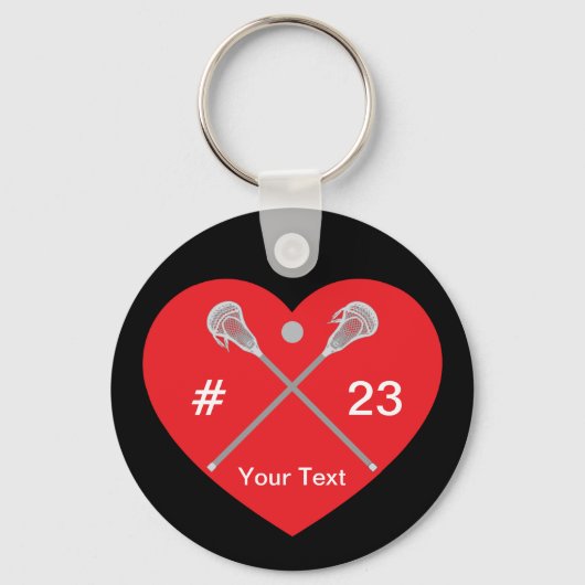 Creëer Uw eigen Lacrosse Sticks Name Number Sleutelhanger (Voorkant)
