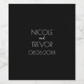 Creëer Uw eigen land - zwart Wijn Etiket (Enkel label)