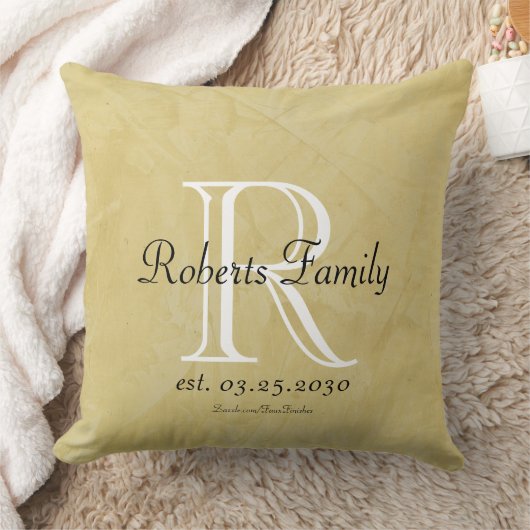 Creëer Uw eigen lederen monogram voor Cream Faux Kussen (Deken)