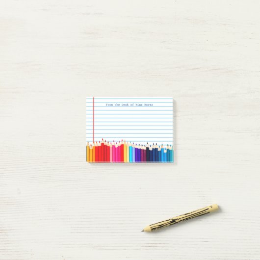 Creëer Uw eigen leraren noemen persoonlijke encils Post-it® Notes (Op bureau)