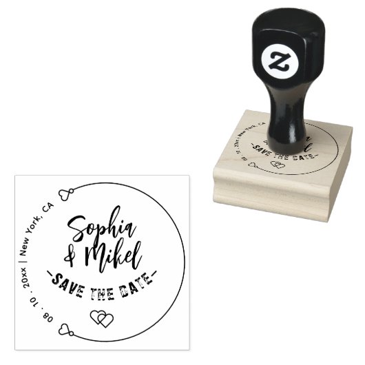 Creëer Uw Eigen| Leuke Ronde Save The Date Bruilof Rubberstempel (Gestempeld)