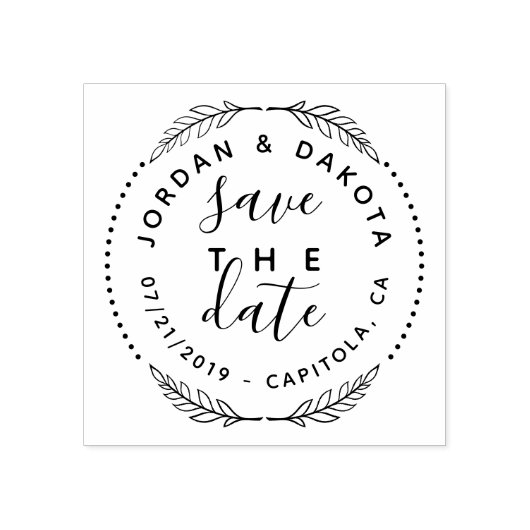 Creëer Uw Eigen Leuke Save De Datum Modern Bruilof Rubberstempel (Afrduk)