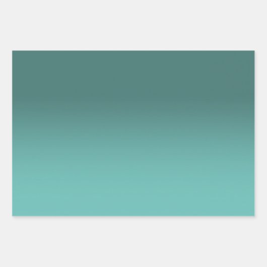 Creëer Uw Eigen Licht Blauwgroen Ombre Inpakpapier Vel (Voorkant 3)