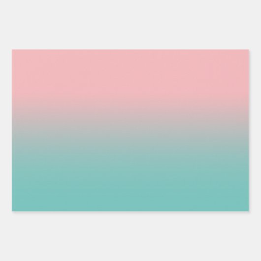 Creëer Uw Eigen Licht Blauwgroen Ombre Inpakpapier Vel (Voorkant 2)