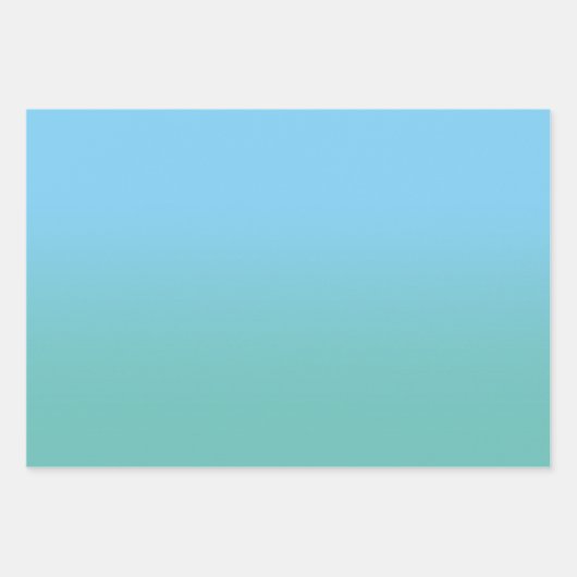 Creëer Uw Eigen Licht Blauwgroen Ombre Inpakpapier Vel (Voorkant)