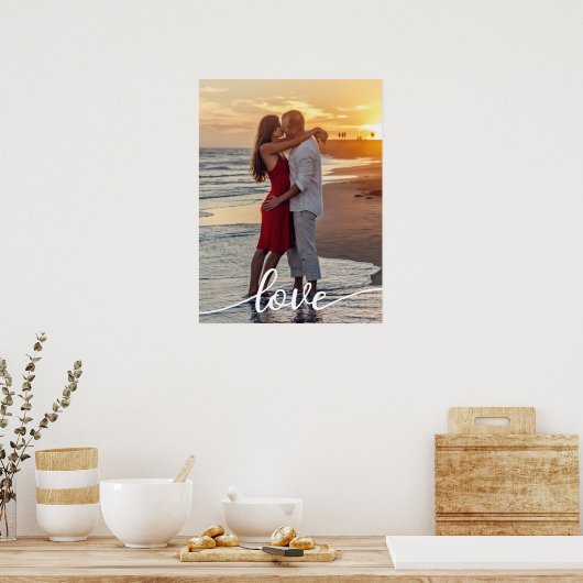 Creëer Uw Eigen Liefde Script Romantisch Paar Foto Poster (Keuken)