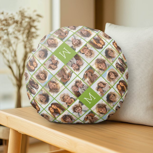 Creëer Uw eigen Limoen van het Foto Collage van he Rond Kussen (Custom Pillow)