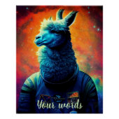Creëer Uw eigen Llama in de ruimte Astronaut Perfect Poster (Voorkant)