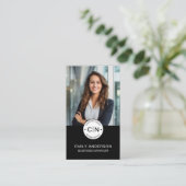 Creëer uw eigen Logo Black Professional Visitekaartje (Staand voorkant)