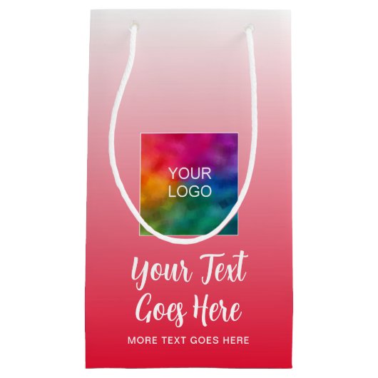 Creëer Uw Eigen Logo Hier Rode Sjabloon Custom Klein Cadeauzakje (Voorkant)