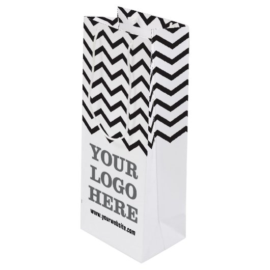 Creëer Uw eigen Logo Wijn Cadeautas (Voorkant Gekanteld)