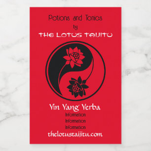 Creëer Uw Eigen Lotus Yin Yang Symbool Wijn Etiket