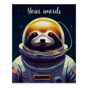 Creëer Uw eigen luiaard in ruimteastronaut Perfect Poster