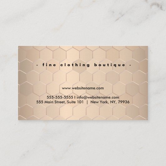 Creëer Uw eigen luxe boetiek Visitekaartje (Achterkant)