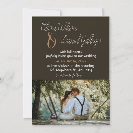 Creëer uw eigen luxe trouwuitnodiging kaart (Voorkant)