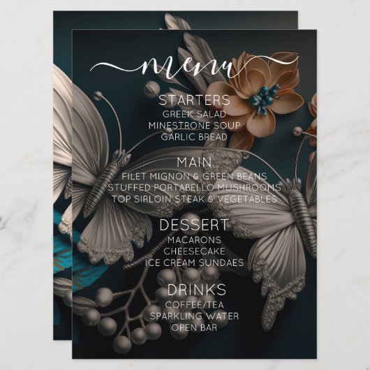 Creëer uw eigen luxe  vlinder menu (Voorkant / Achterkant)