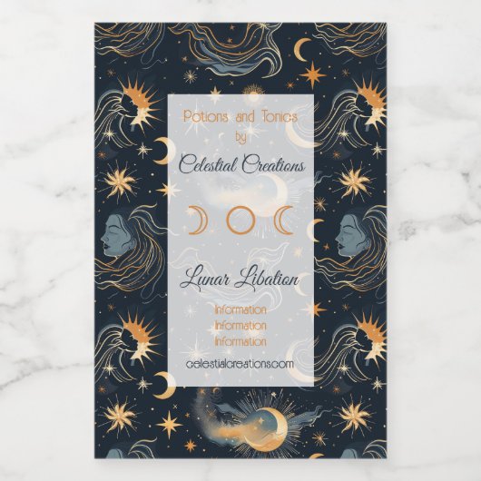 Creëer Uw eigen Maangodin Celestial Wijn Etiket (Enkel label)