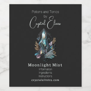 Creëer Uw eigen Magical Crystals Apothecary Label Wijn Etiket