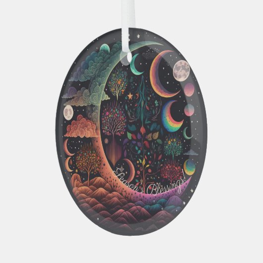 Creëer Uw eigen magische planetaire paradijs Glas Ornament (Voorkant links)
