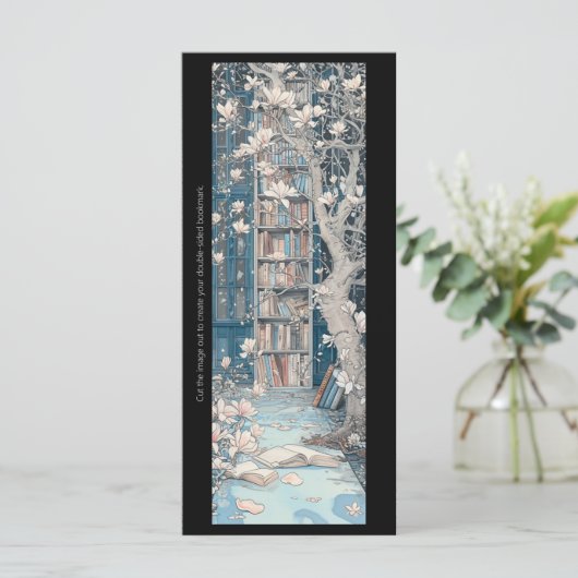 Creëer Uw eigen Magnolia Library Bladwijzer Kaart (Staand voorkant)