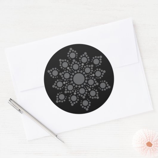 Creëer uw eigen Mandala Classic ronde Sticker (Envelop)