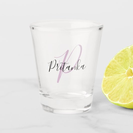 Creëer Uw Eigen Manuscript Monogramed Initiaal & N Shot Glas (Voorkant)