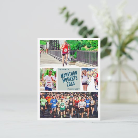 Creëer uw eigen Marathon hardloop foto Briefkaart (Staand voorkant)
