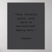Creëer uw eigen matzwarte quote Poster (Voorkant)