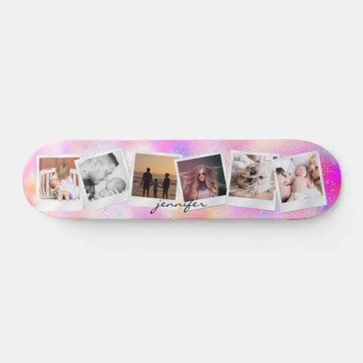 Creëer Uw Eigen Meisje Regenboog Glitter Modern Sc Skateboard (Horizontaal)